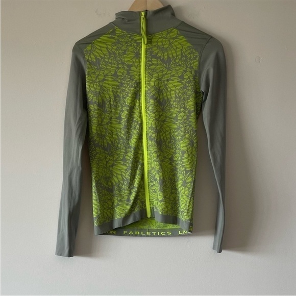 Fabletics gray/neon full zipper jacket. Medium - Picture 1 of 9